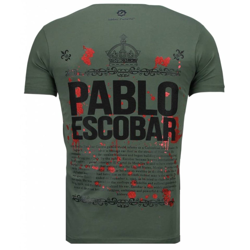 Pablo Escobar Boss - Rhinestone T-Shirt - Groen