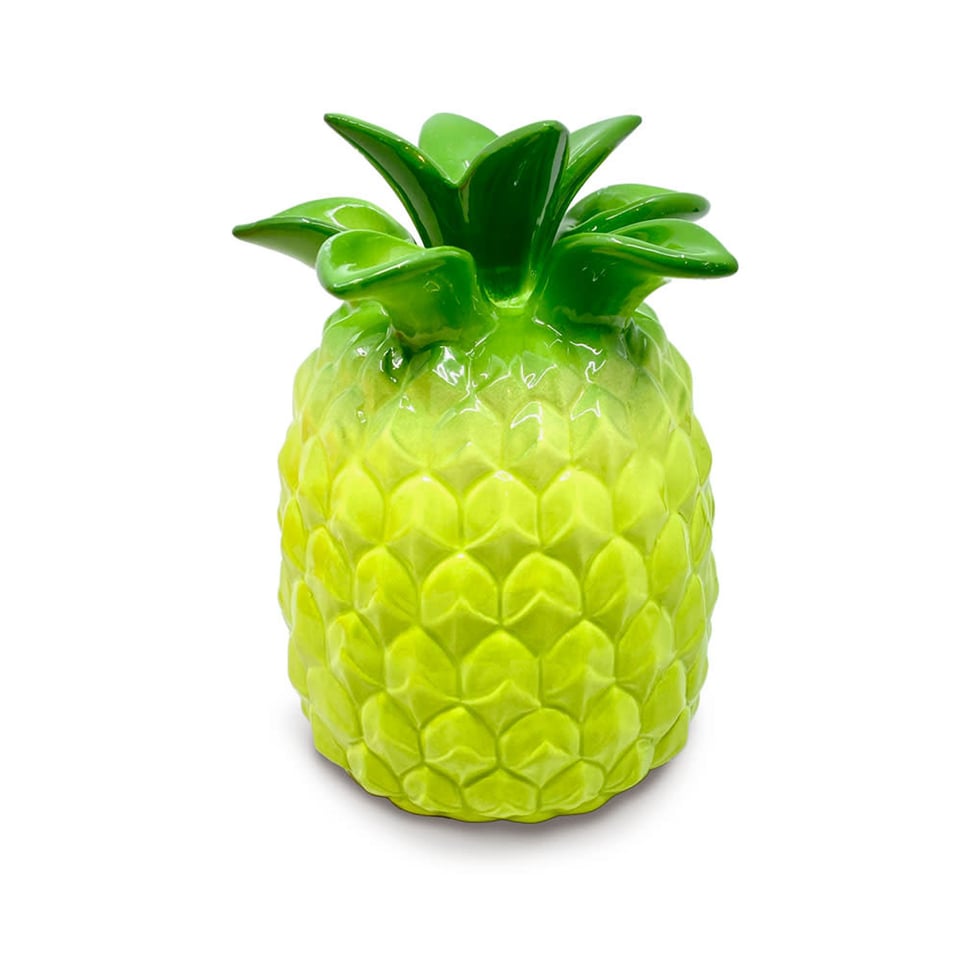 Vaasje Ananas Tropical 14x18cm in 4 Kleuren - Kleur : Geel