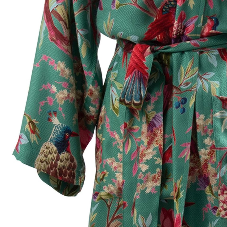 Kimono Royal Paradise Green Viscose One-Size