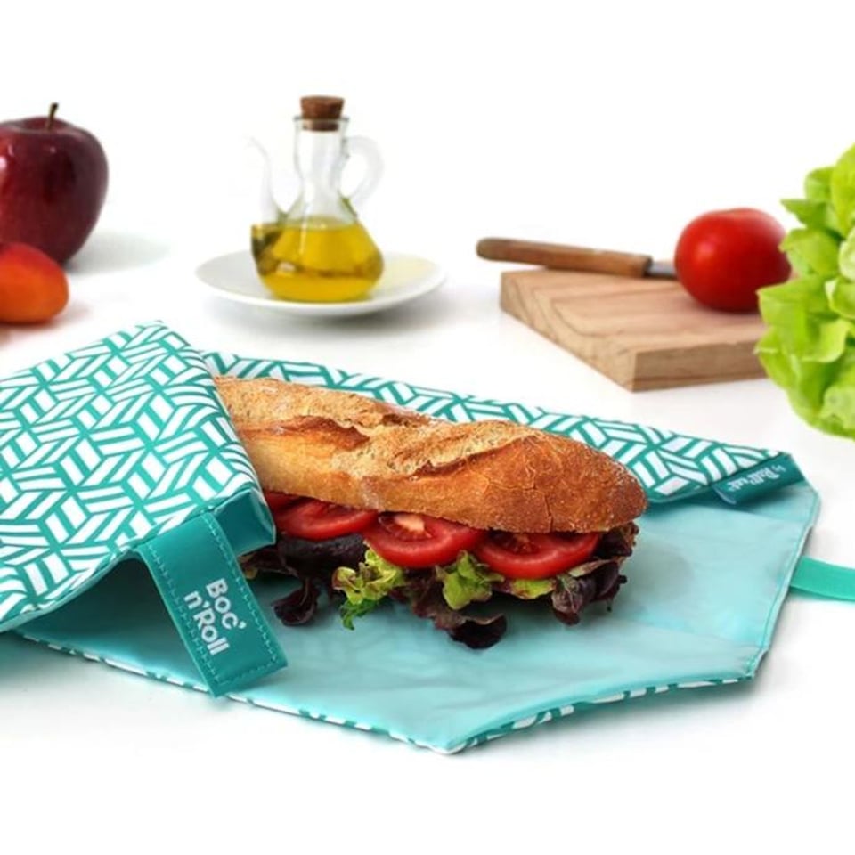 Herbruikbare sandwich wrap turquoise