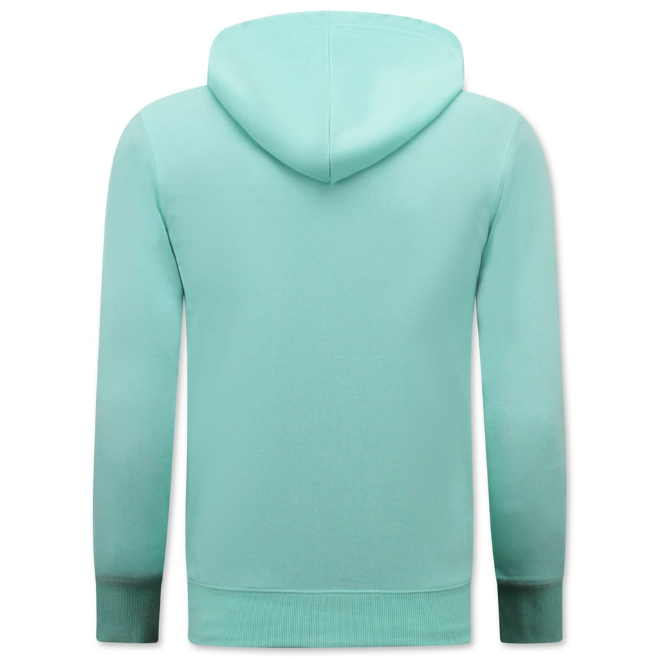 Hoodie Heren Met Rits - Joggingshorts Heren - SET - Mint Groen