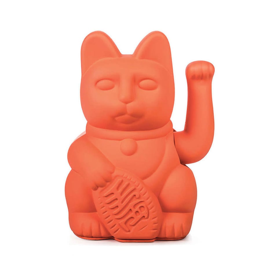 Lucky Cat Neon Orange 10x15cm