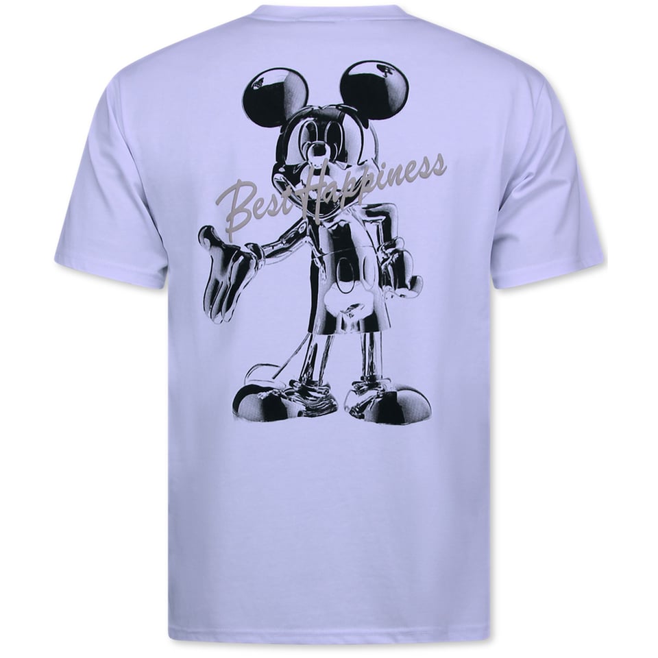 Witte T Shirts Heren Ronde Hals - Oversized T Shirt Heren - Funny Shirt - Happiness - 688 - Wit