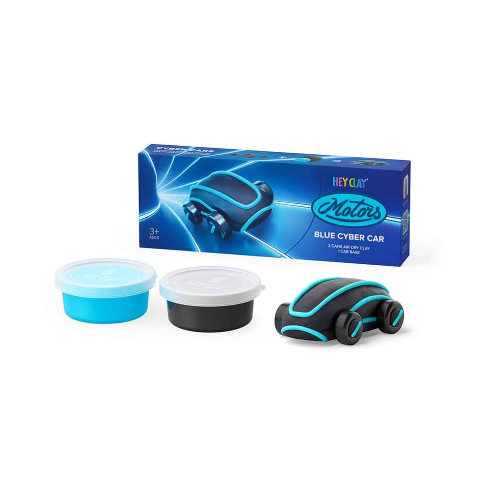 Hey Clay Boetseerklei Cyber Car Blue - 2 Kleuren