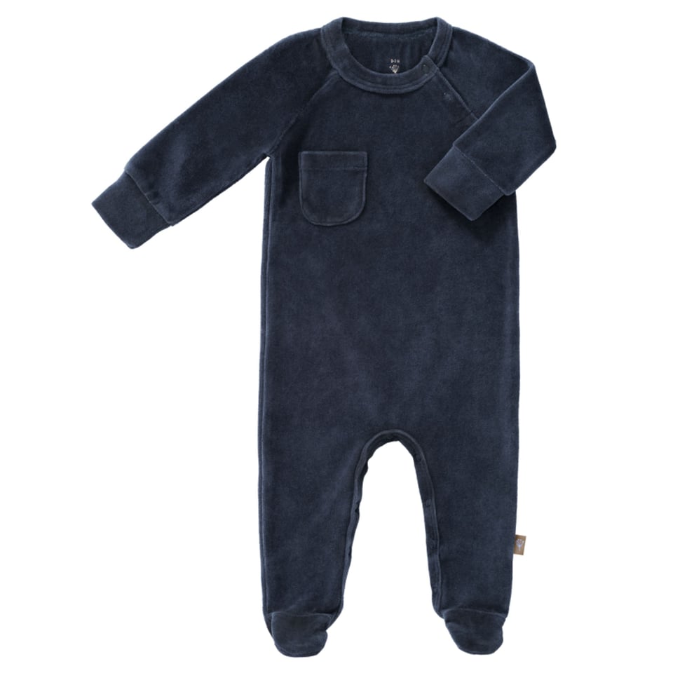 Fresk Pyjama velours with feet Indigo size: 3-6 m