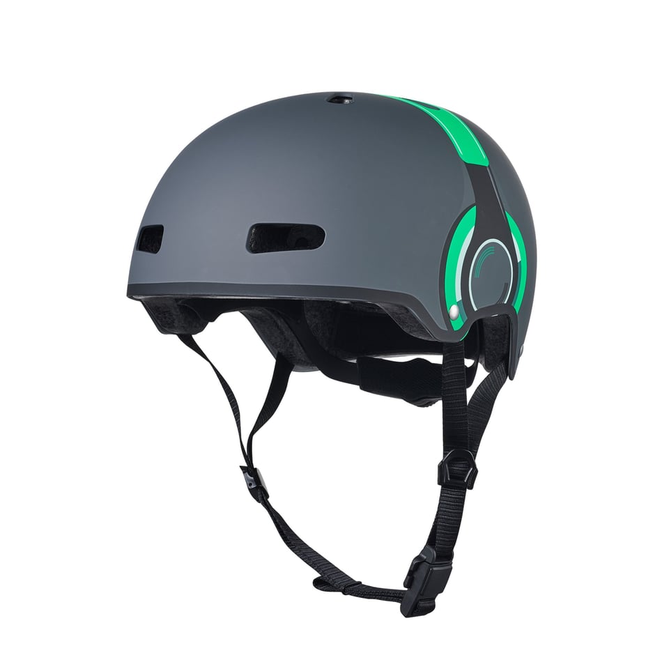 Micro ABS Helm Deluxe Headphones Grijs/groen - Maat: M (54-58 Cm)