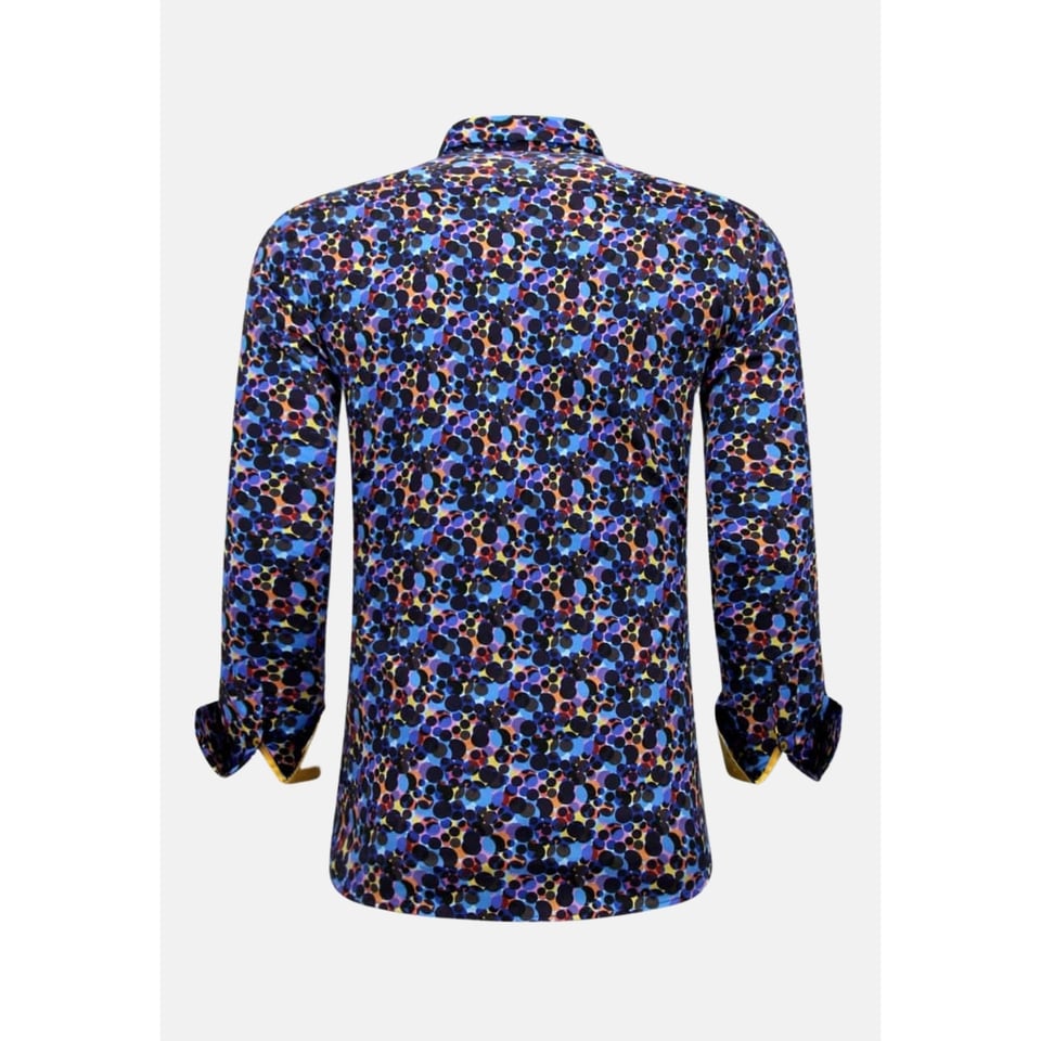 Luxe Kleurrijke Heren Blouse 3072 Geel Blauw Peddler