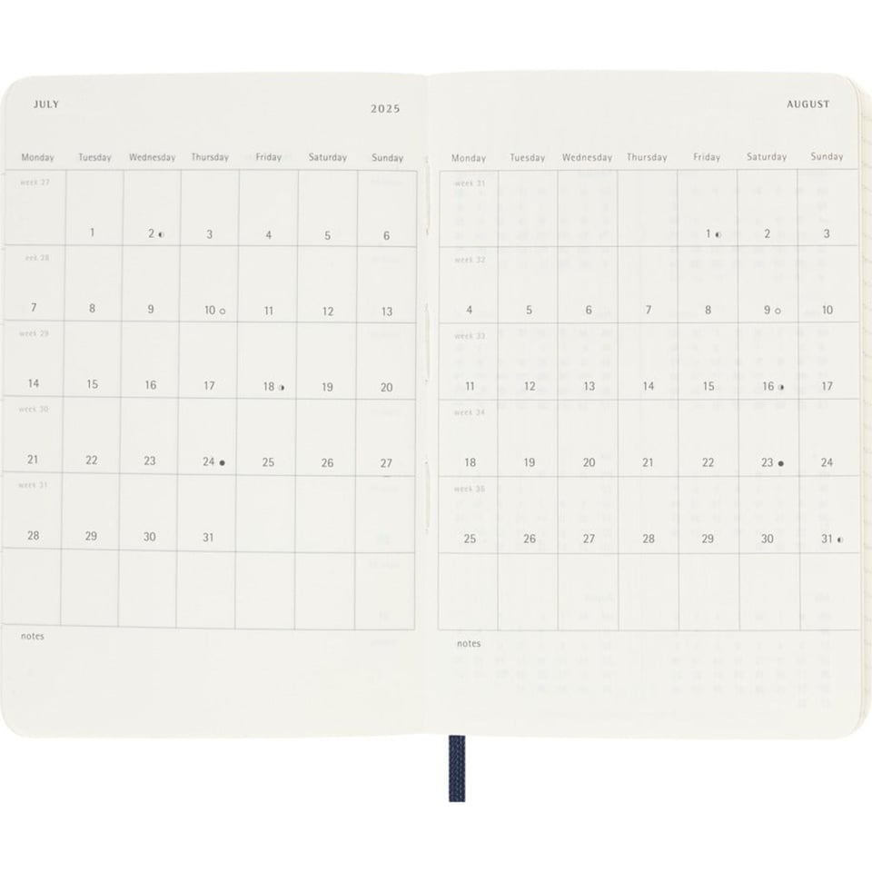 Moleskine 18 Months Diary Weekly Softcover Pocket 2025-2026