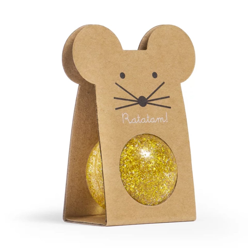 Glitter Mouse Bouncy Balls - Gold