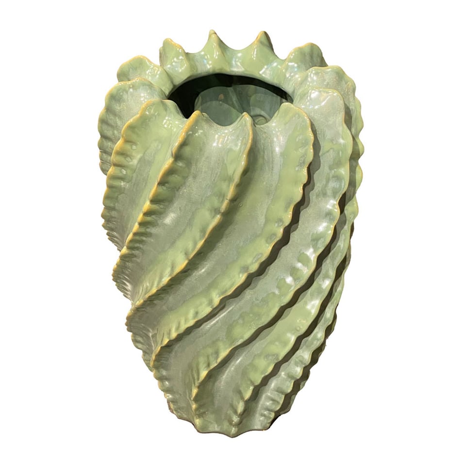 Vaas Twiggy Cactus Groen Keramiek 30x46cm