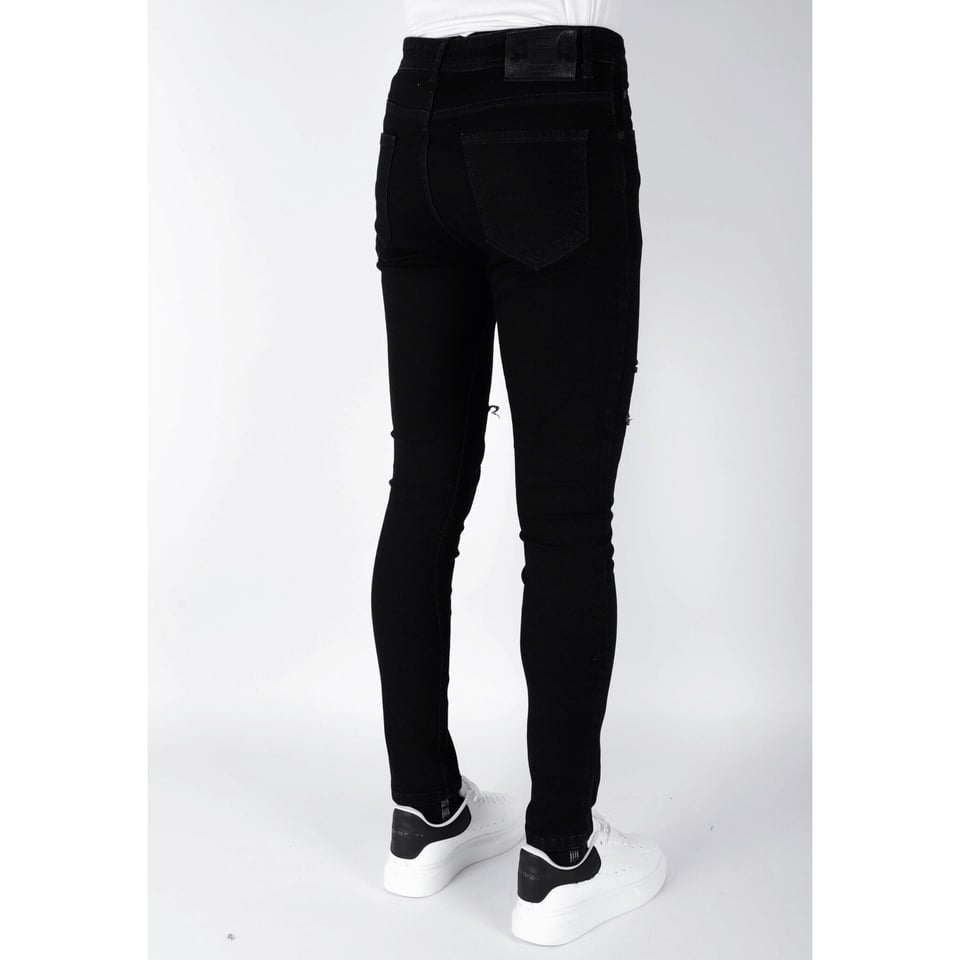 Zwarte Gescheurde Jeans Heren - Slim Fit -DP103