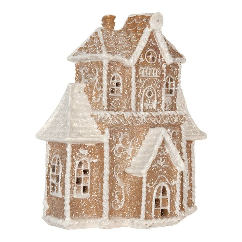 Kerst Huisje Met LED-Verlichting Peperkoek Multicolor 16x25cm