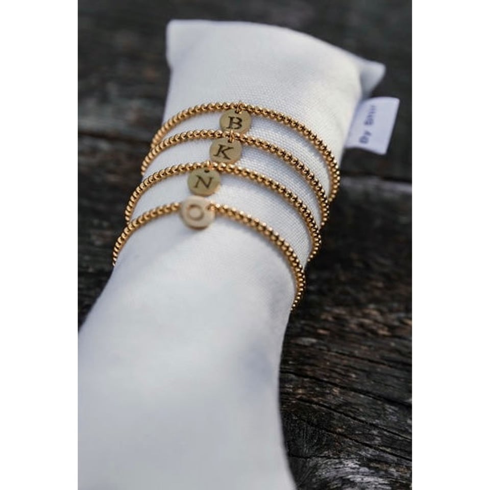 3-piece Initial Bracelet Party - Giftbox Gold - OneSize / 3 stuks