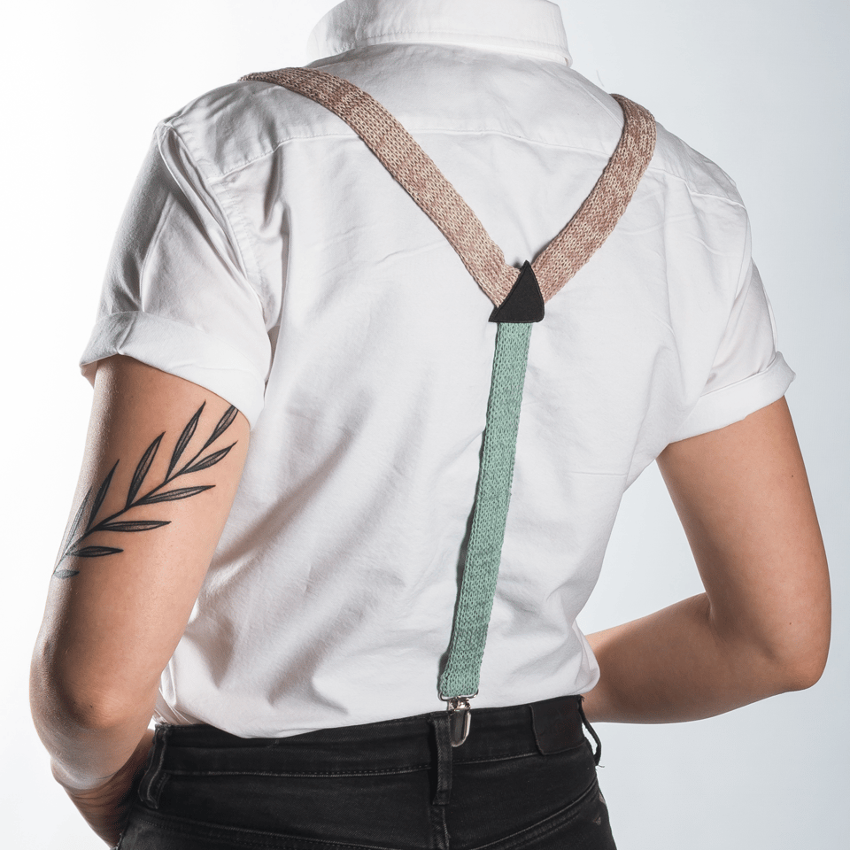 Suspenders / Bretels: Pink And Green