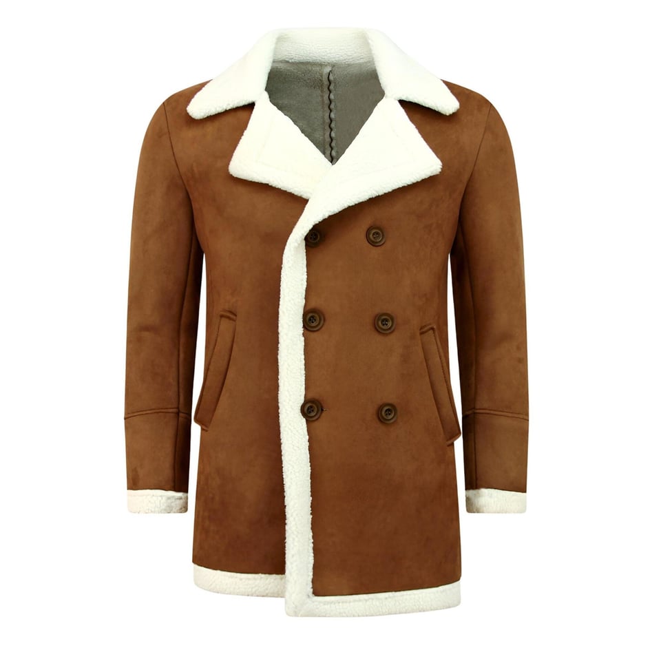 Imitatie Bontjas - Lammy Coat Lang - Bruin