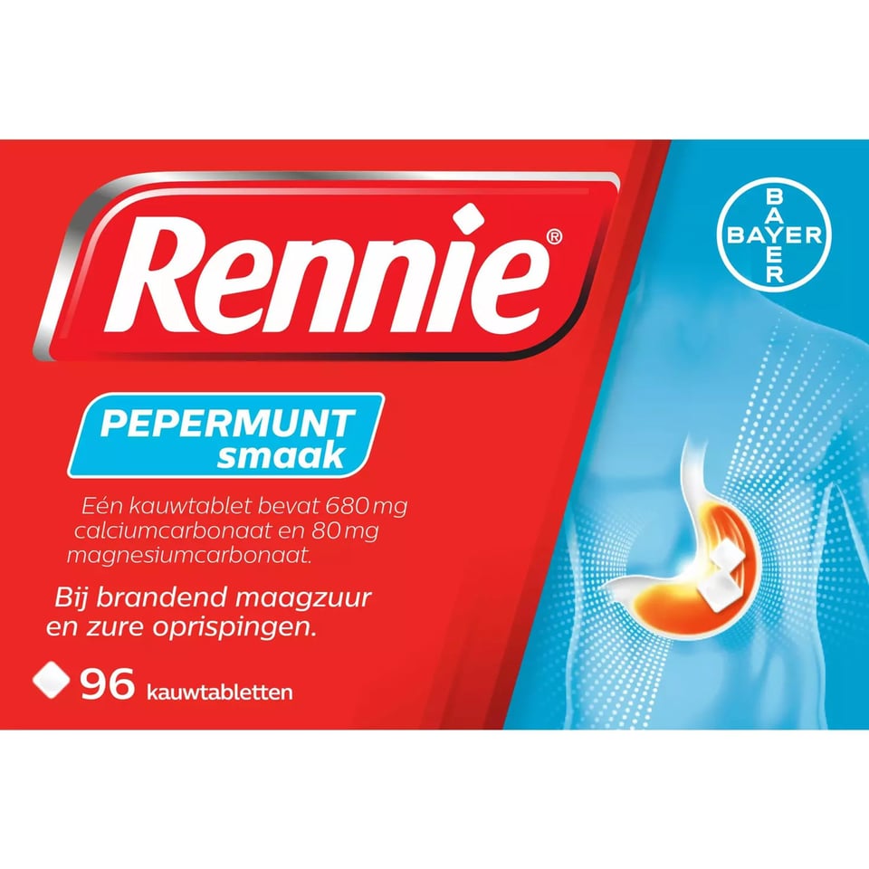 Rennie Kauwtablet Pepermunt 96st 96