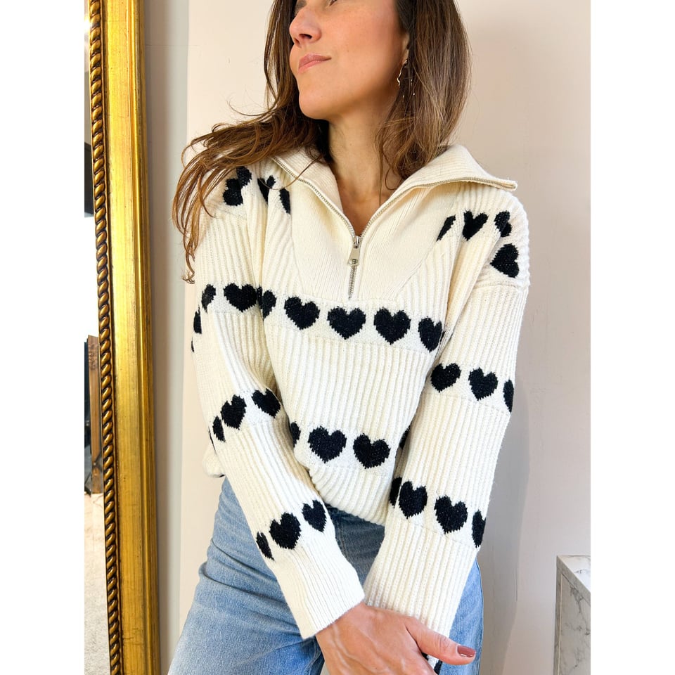 Zip Knit LOVE- Black & White - OneSize