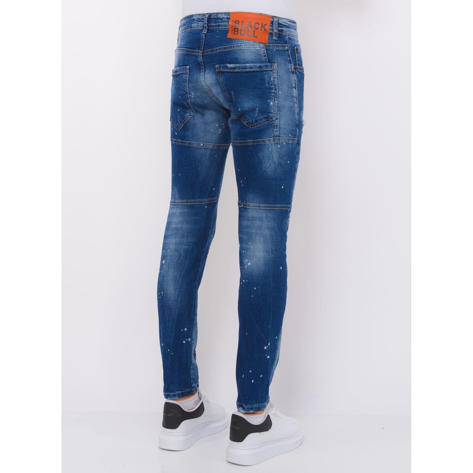 Destroyed Jeans Heren Stonewashed - Slim Fit -1083- Blauw