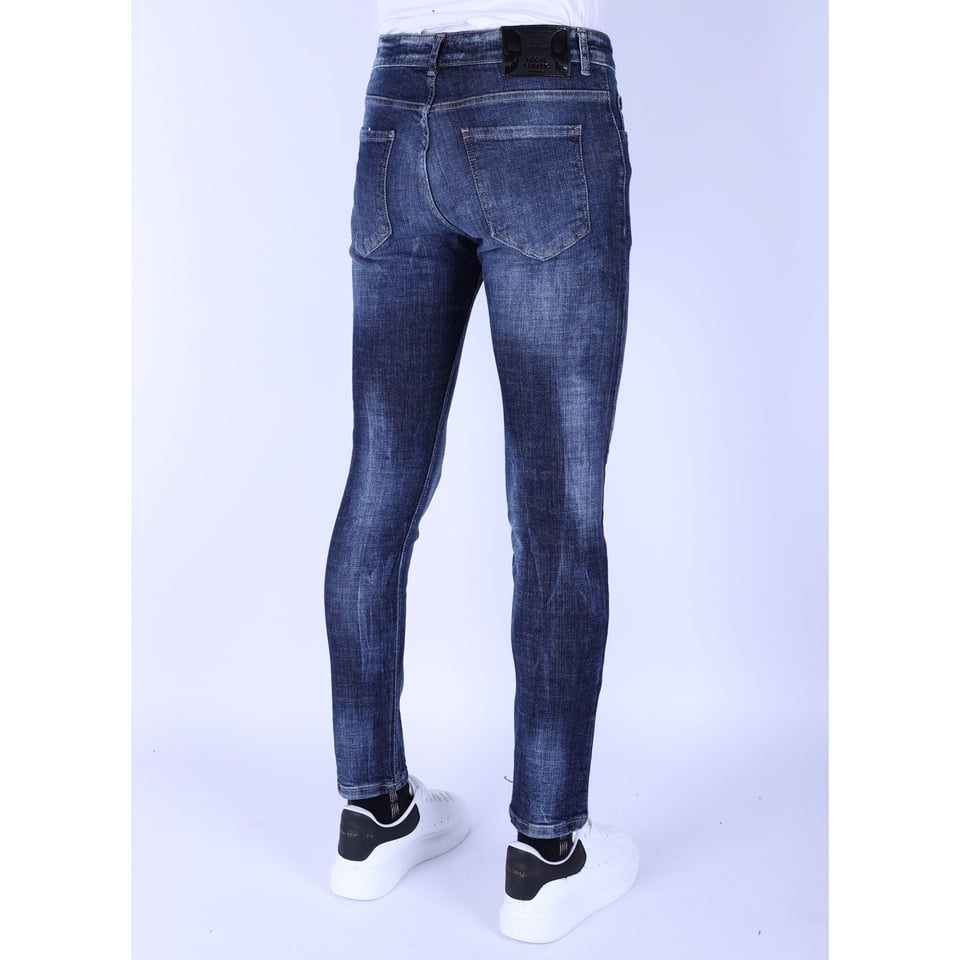 Gescheurde Heren Spijkerbroeken Slim Fit -1100 - Blauw