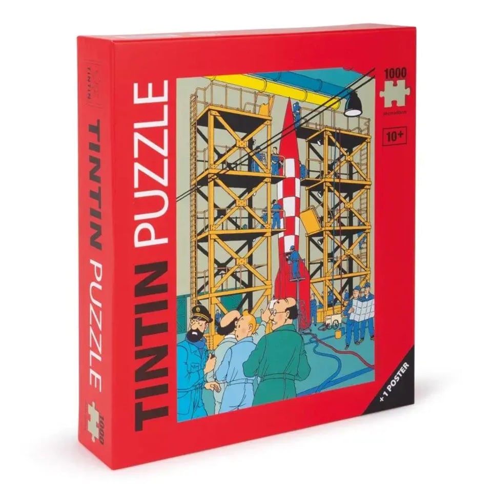Kuifje Puzzel Raket X-FLR6 Voor De Start - 1000 Stukjes - Met Poster