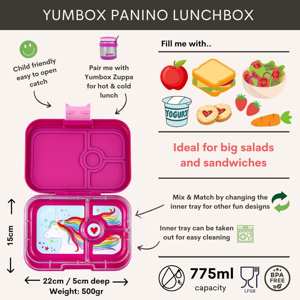 Yumbox Panino 4 Vakken Malibu Purple / Unicorn - Paars