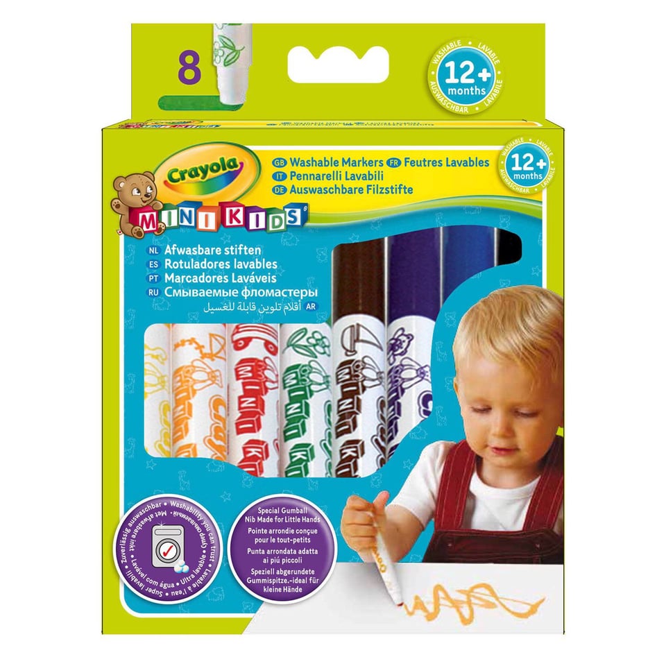 Crayola Mini Kids Afwasbare Viltstiften Met Bolle Punt 8 Stuks 1+