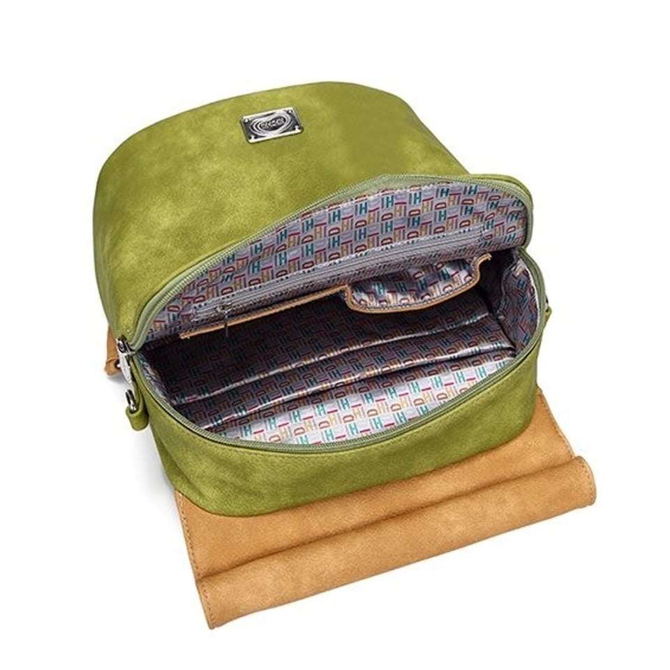 Hi Di Hi Hand- Schouder- Rugtas Maple Cognac Groen