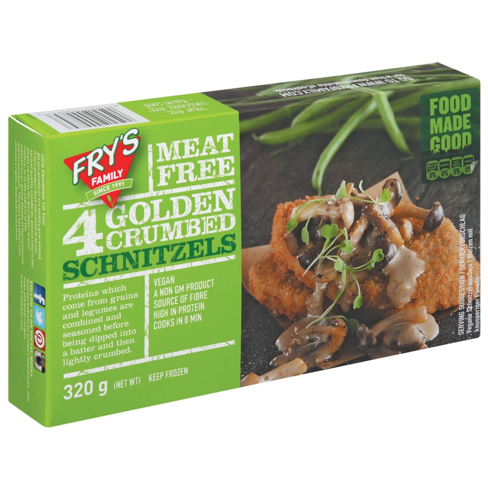 Fry's Golden Crumbed Schnitzels 320g *DIEPVRIESPRODUCT*