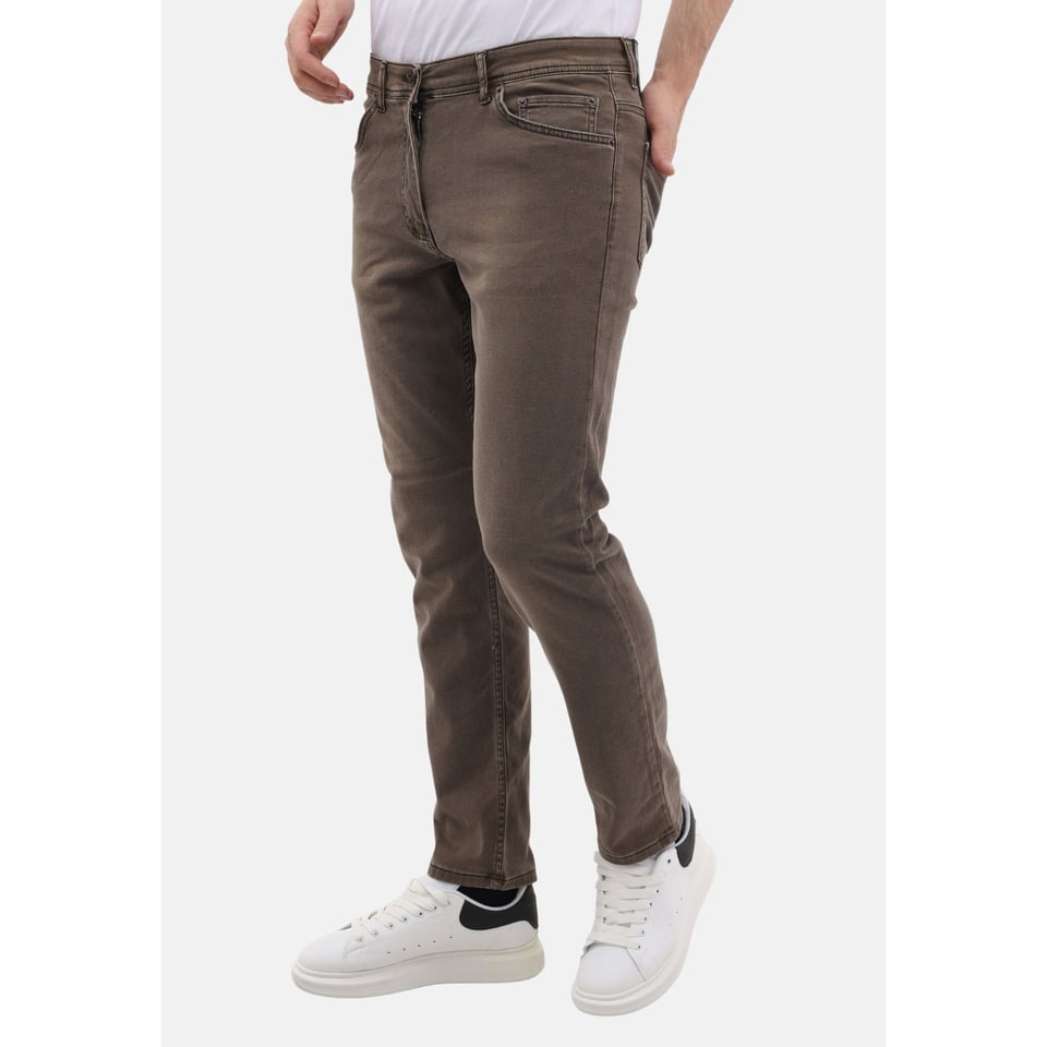 Nette Regular Jeans Mannen - Stretch Jeans Heren - MM-R-02 - Bruin