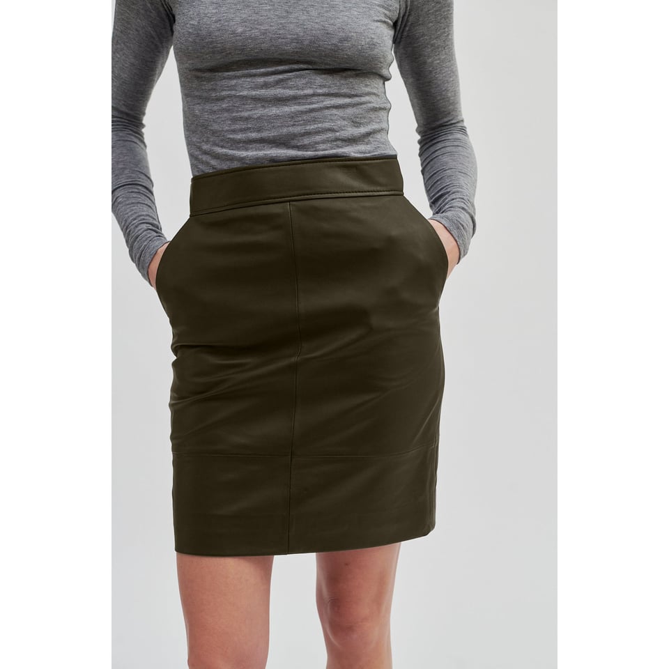 Second Female Francie Mini Leather Skirt - Wren