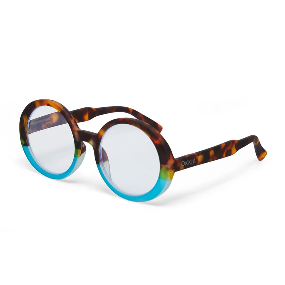 Leesbril LAURA Round Havana Blue OK024HB