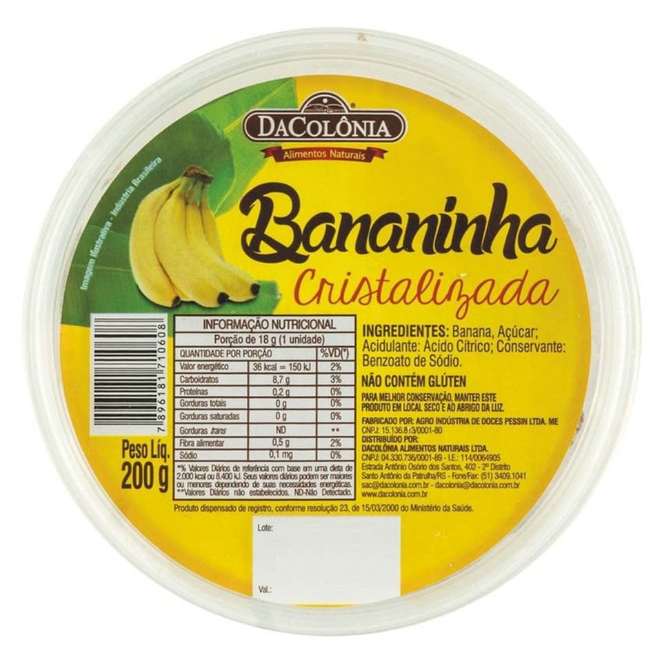 Banana Dessert Blocks 200GR (Bananinha Cristalizada Da Colônia)