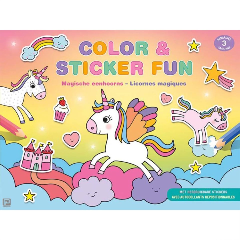 Color & Sticker Fun Magische Eenhoorns