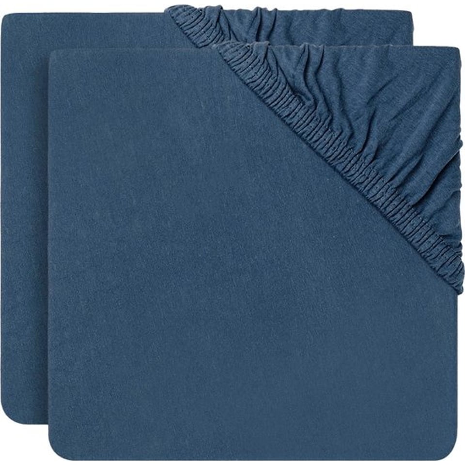 Hoeslaken Jersey 60x120cm Jeans Blue (2pack)