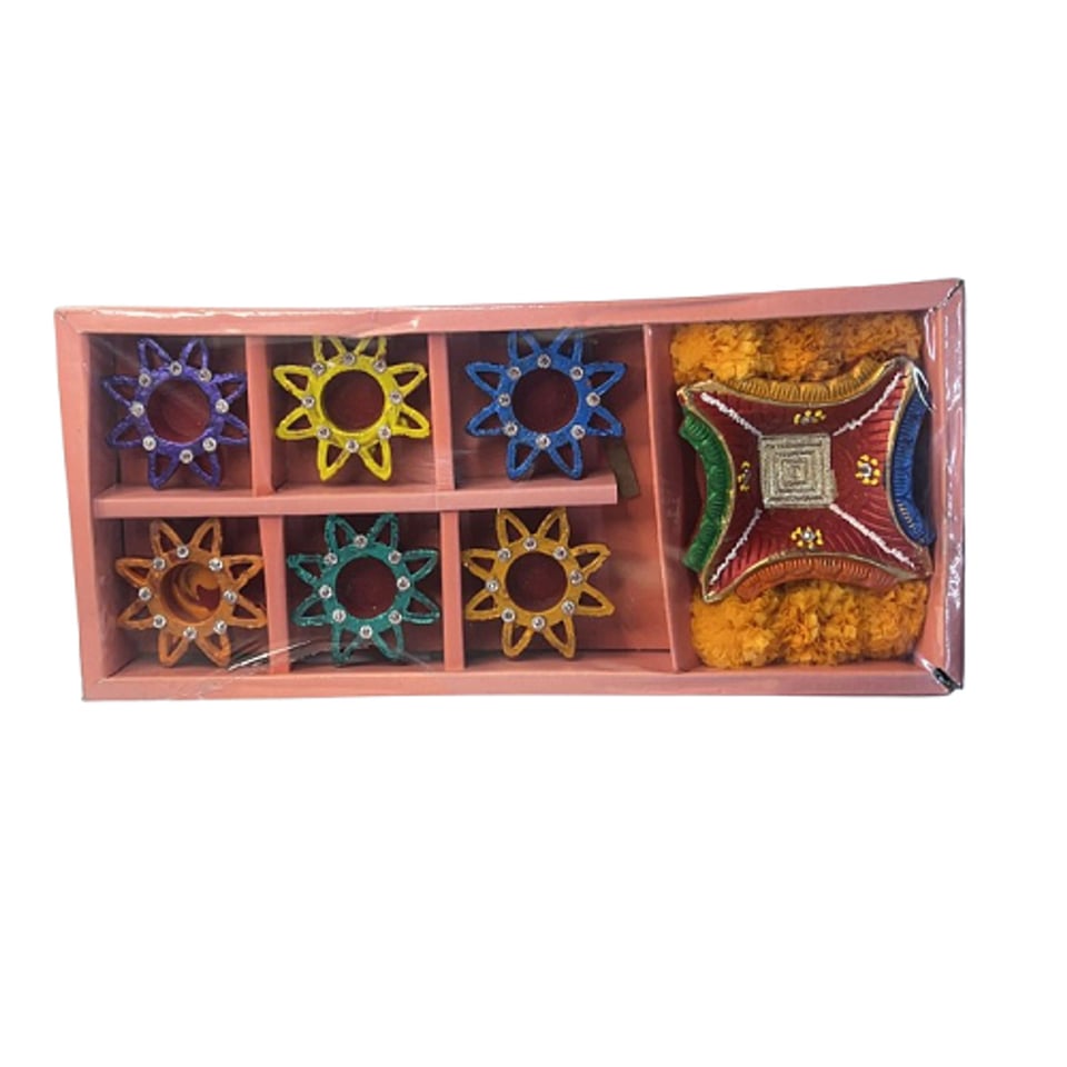 Designer Diya Candle for Diwali Pack of 7 Product No 60