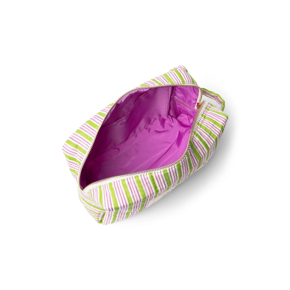 Titane Cotton Striped Toiletry Bag - Green