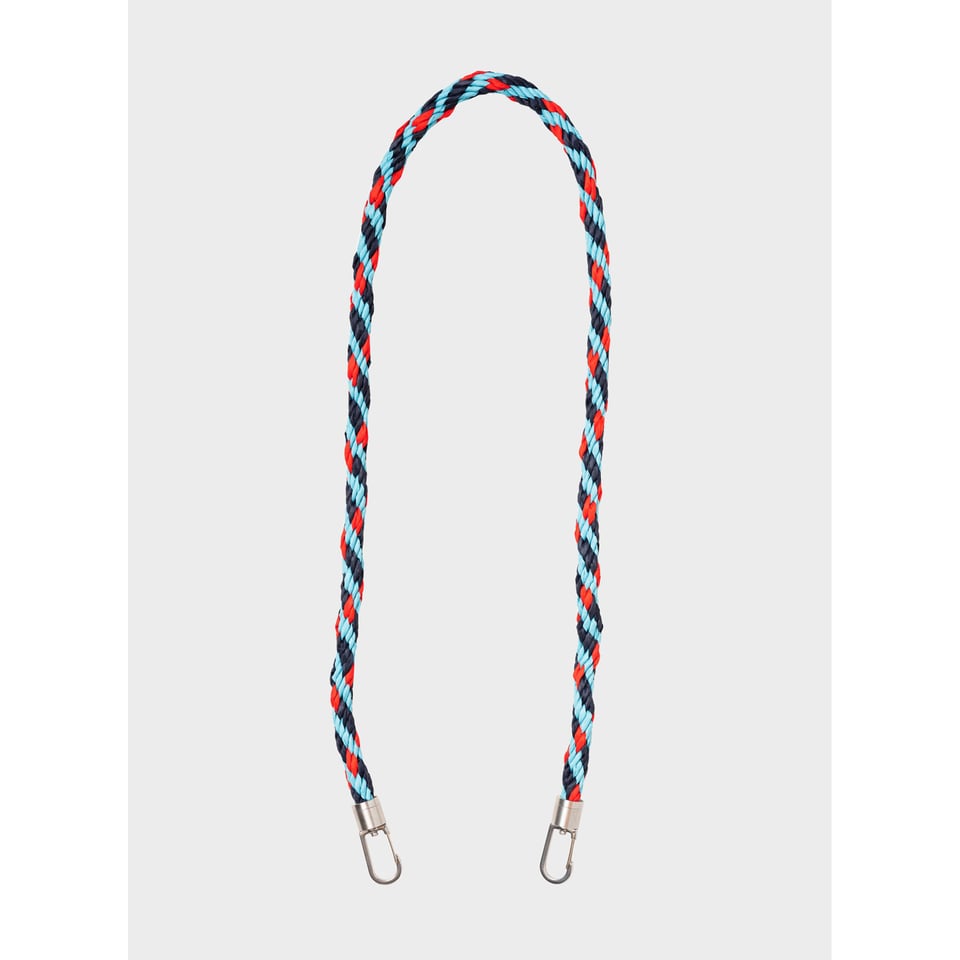 Susan Bijl Kumihimo Strap Key Blue & Red Alert Short
