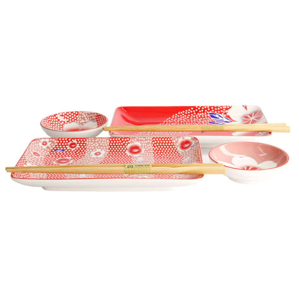 Sushi Set Kawaii Flower Rood in Cadeau Doos