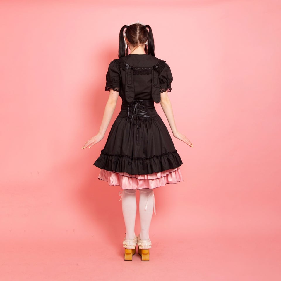 Lolita Black & Pink Skirt - Onesize