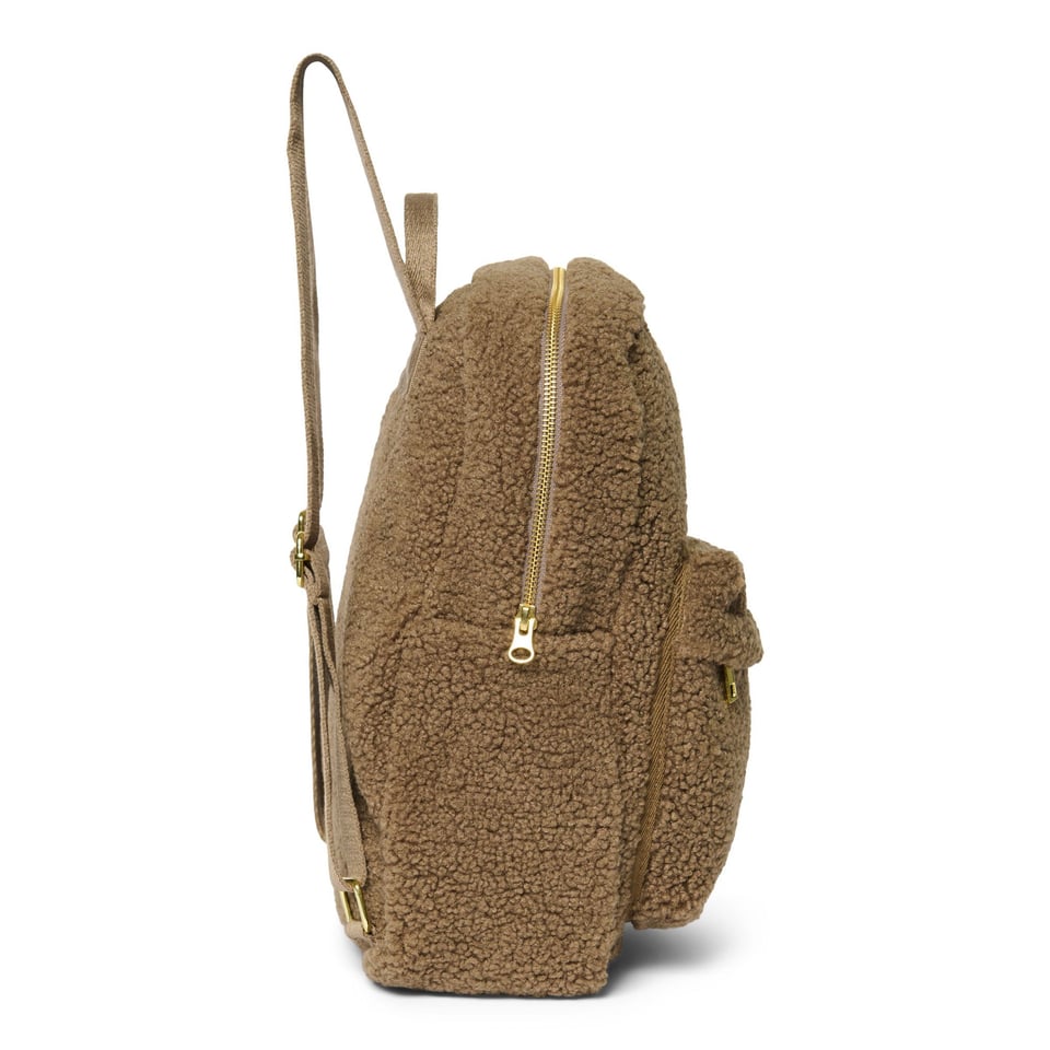 Teddy Midi Backpack Front Pocket  Brown - Brown / OS