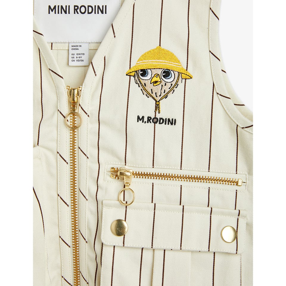 Mini Rodini Owl Embroidered Utility Vest