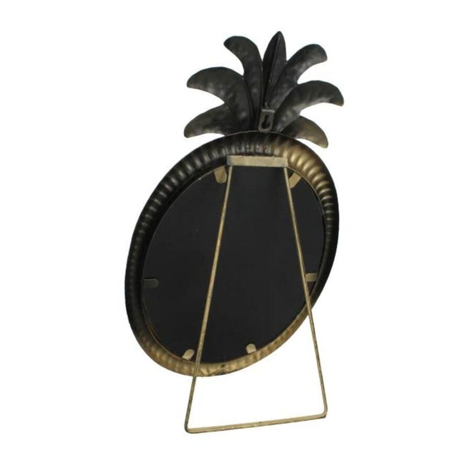 Spiegel Ovaal Ananas Goud Metaal 27x49cm Met Standaard