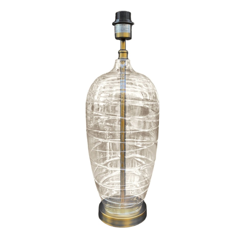 Tafel Lamp Voet Amara Amber Transparant Glas 21x56cm