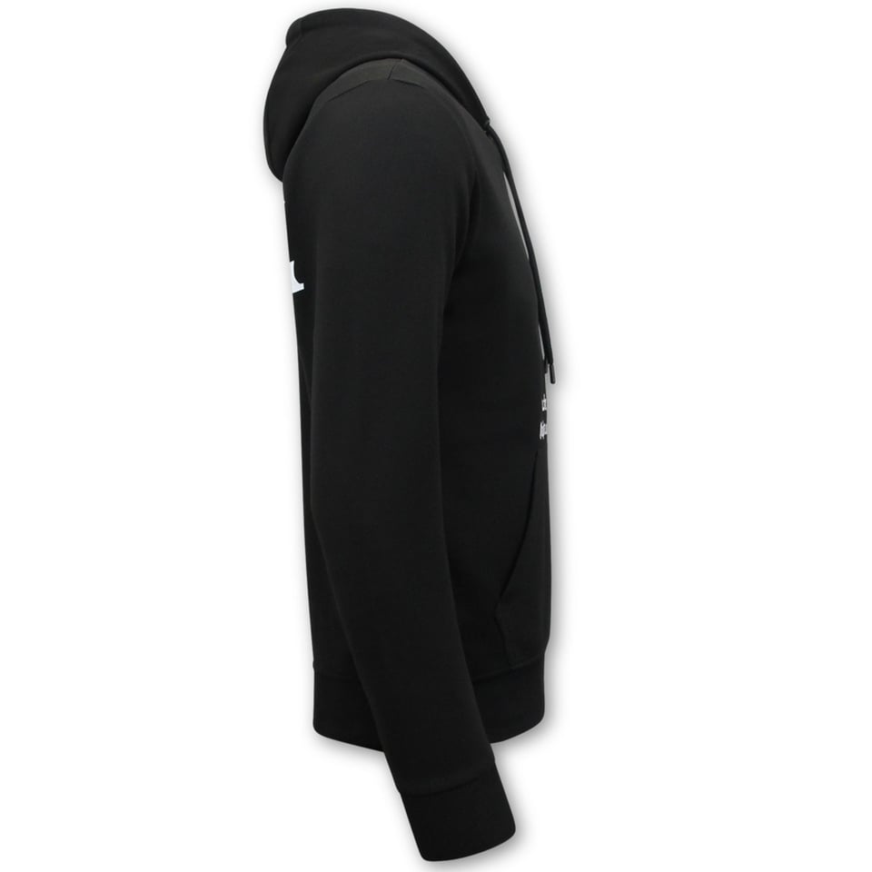 Heren Hoodies Oversized - Black Angels -3181- Zwart