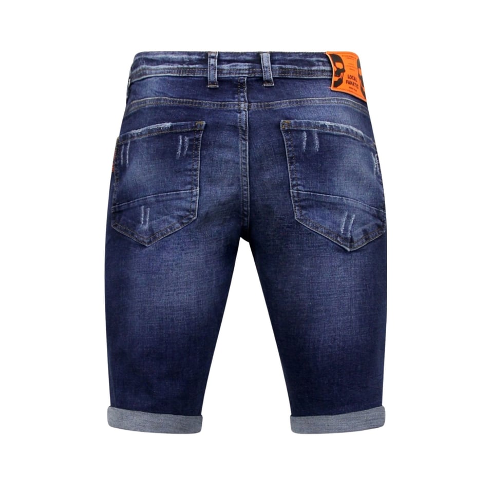 Exclusieve Korte Broek Heren Met Verfspatten - 1016 - Blauw