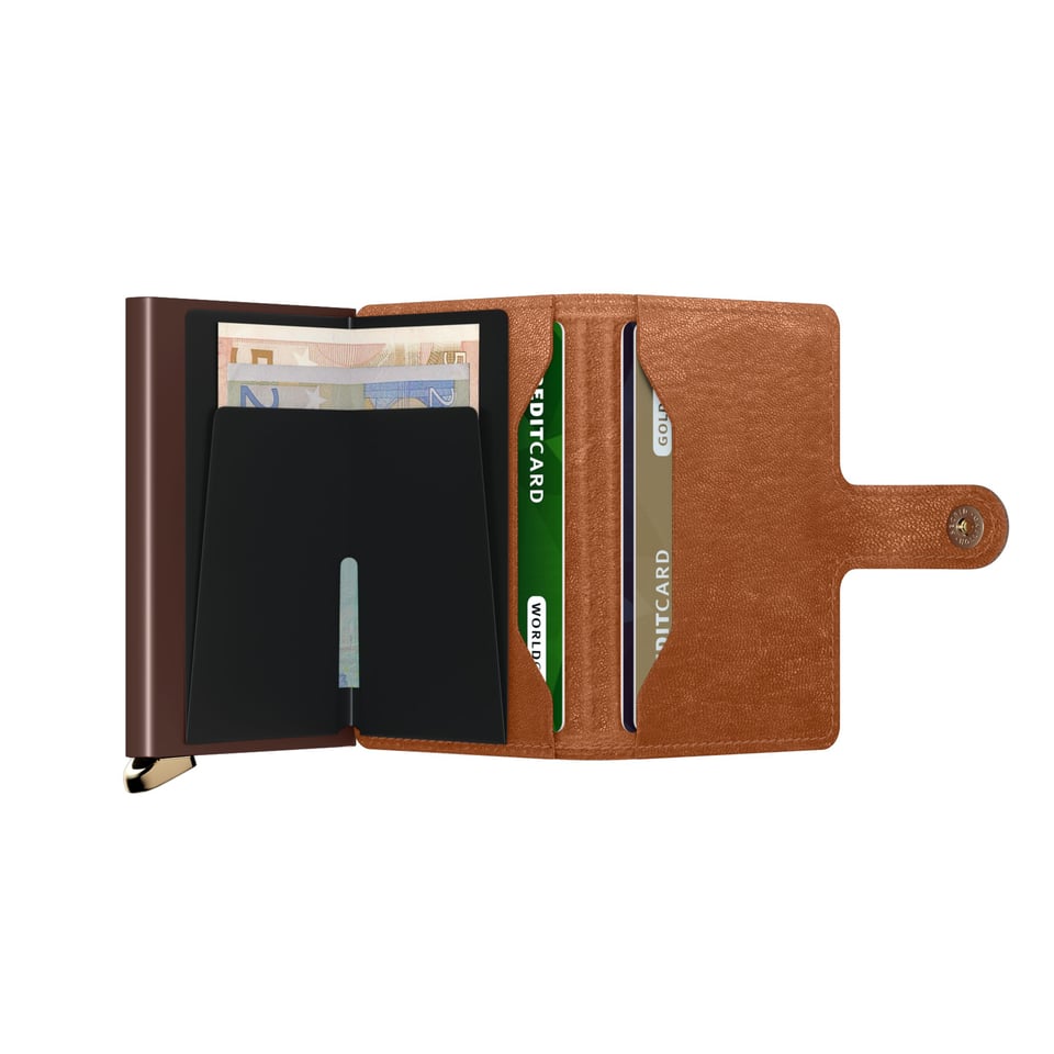 Secrid Miniwallet premium Emboss Lines cognac