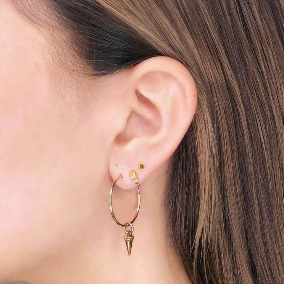 Gold Mini Stud Earrings 3 MM