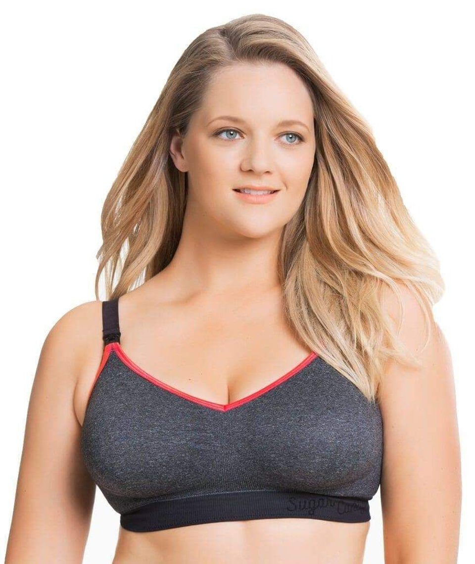 Cake Maternity Beha Sugar Candy Crush Fuller Bust Charcoal Red Nursing G  T/m K Cup - M