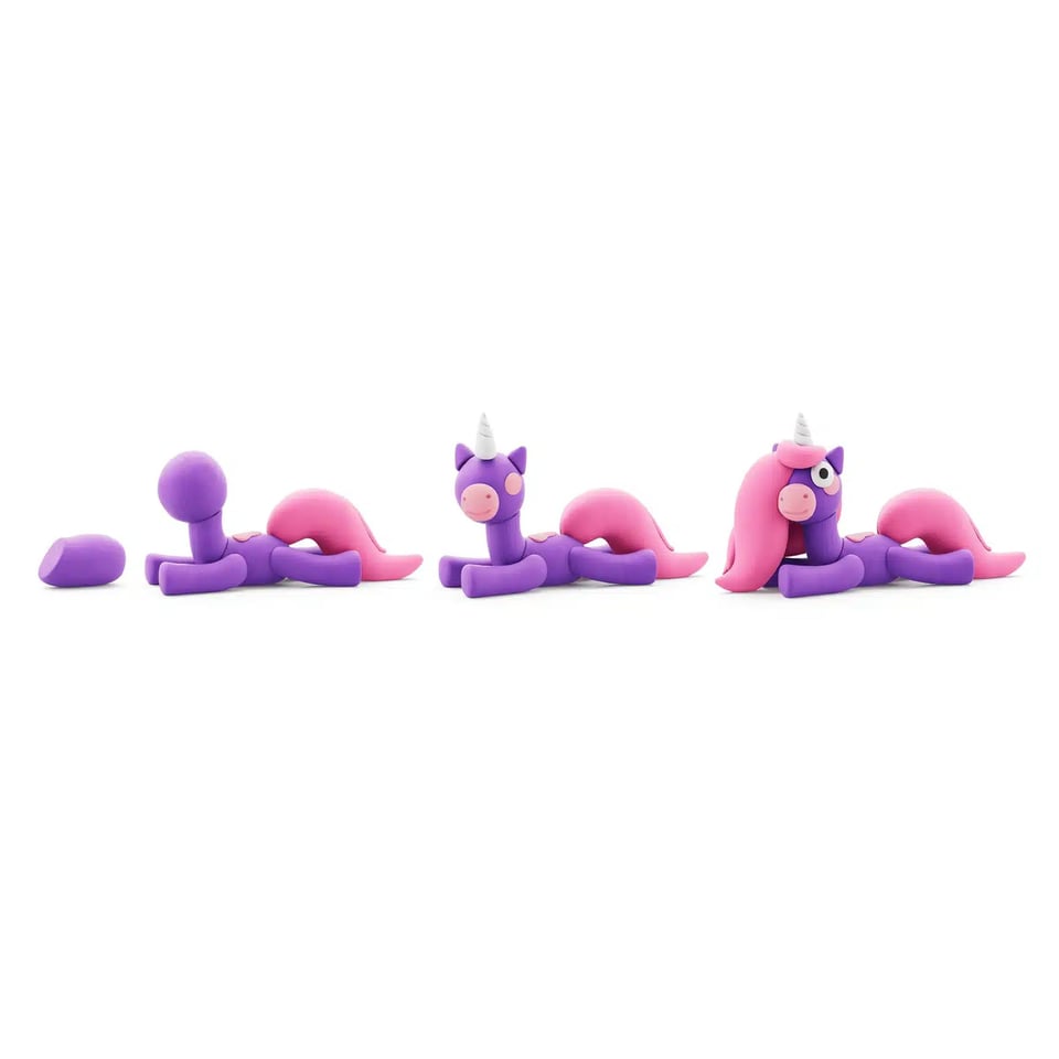 Hey Clay Boetseerklei Rainbow Unicorn- Brighty 3 Kleuren