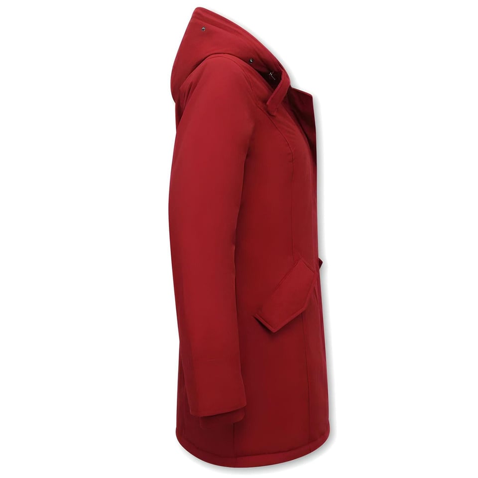 Lange Vrouwen Winterjas - Slim Fit - Rood